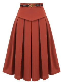 [Pre-Sale] 2PCS Green 1950s Striped Blouse & Pleated Skirt -Retro Pulse Shop SCH00102skirt 1 1