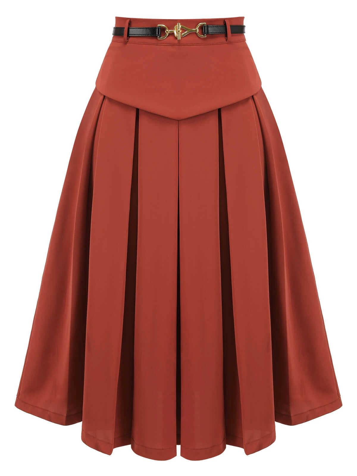 2PCS Orange Red 1950s Striped Blouse & Pleated Skirt 12 2PCS Orange Red 1950s Striped Blouse & Pleated Skirt - Image 11