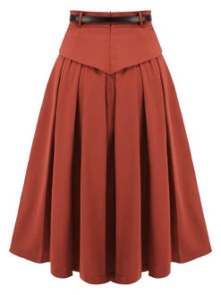 [Pre-Sale] 2PCS Green 1950s Striped Blouse & Pleated Skirt -Retro Pulse Shop SCH00102skirt 3 1