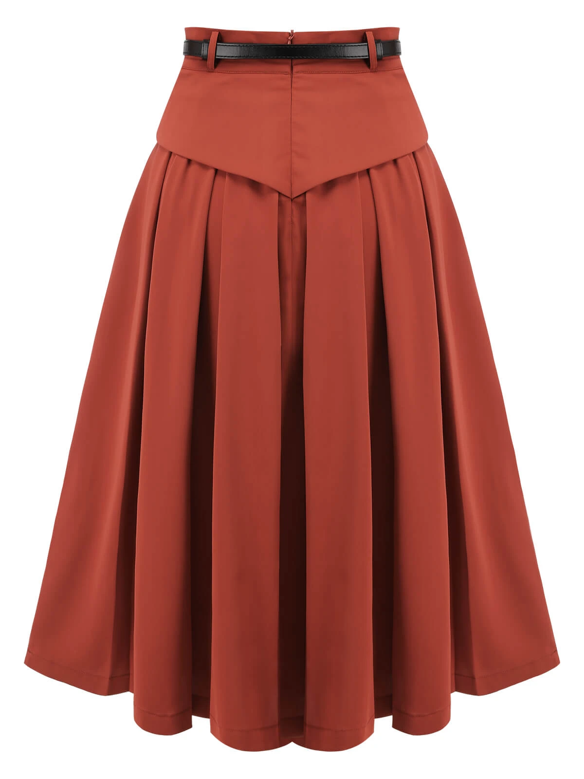 2PCS Orange Red 1950s Striped Blouse & Pleated Skirt 14 2PCS Orange Red 1950s Striped Blouse & Pleated Skirt - Image 13