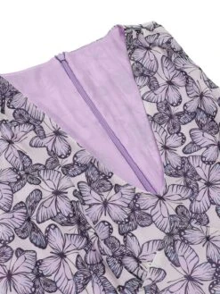 Purple 1930s Butterfly V-Neck Sleeveless Dress -Retro Pulse Shop SCH001058 6 compressed