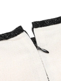 Black & Beige 1960s Puff Sleeve Pencil Dress -Retro Pulse Shop SCH001068 5