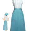 Blue 1950s Stripes Patchwork Pocketed Dress -Retro Pulse Shop SCH001112 01 1