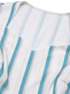 Blue 1950s Stripes Patchwork Pocketed Dress -Retro Pulse Shop SCH001112 4 compressed