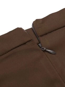Coffee 1940s High Waist Solid Skirt -Retro Pulse Shop SCH001190 6 compressed