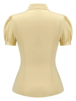 Yellow 1940s Lapel Puff Sleeve Solid Blouse 12 Yellow 1940s Lapel Puff Sleeve Solid Blouse -Retro Pulse Shop SCH001191 3 compressed d0bd1269 2fe3 4134 a5ea 59390f17c4f7