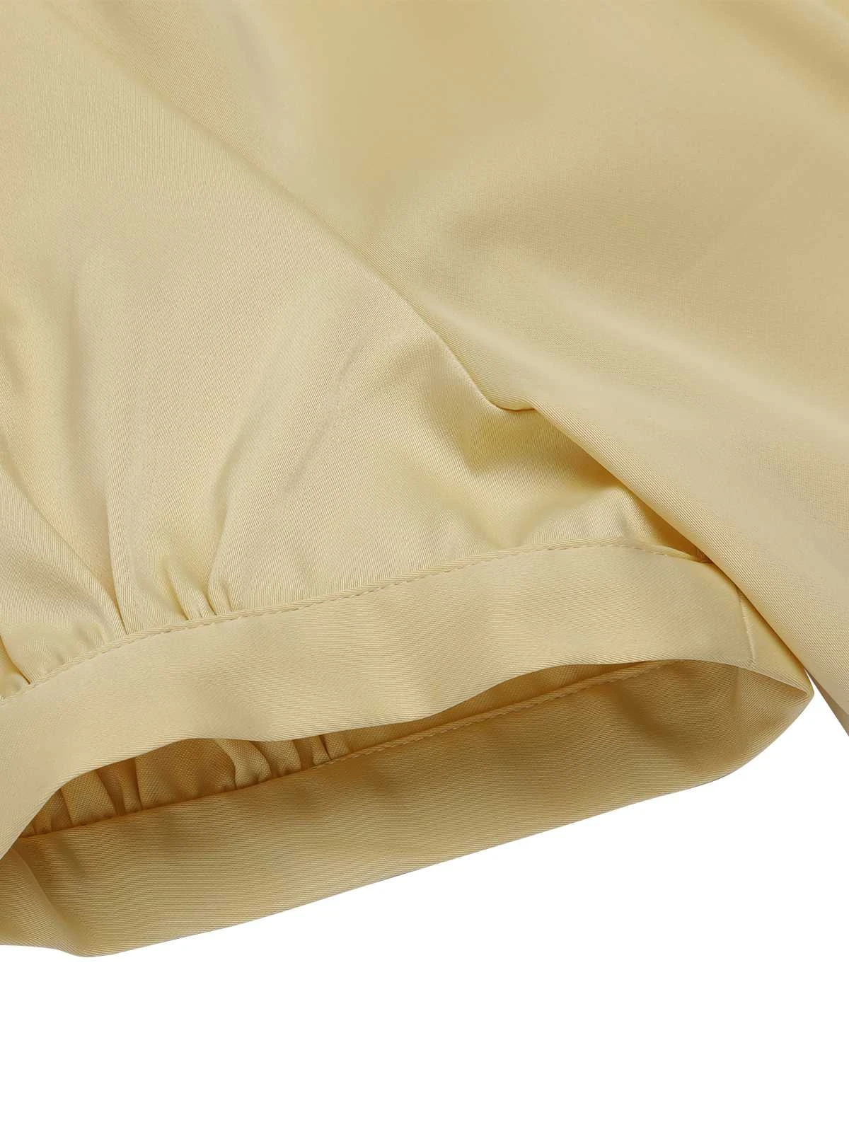 Yellow 1940s Lapel Puff Sleeve Solid Blouse 8 Yellow 1940s Lapel Puff Sleeve Solid Blouse - Image 6