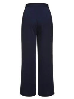 Dark Blue 1950s Solid Button Straight Pants -Retro Pulse Shop SCHL000022 3