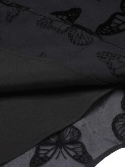 Black 1950s Butterfly Flocking Mesh Dress -Retro Pulse Shop SCHL000023 5
