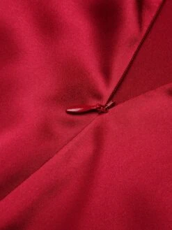 Deep Red 1930s Solid Bow Decor Fishtail Dress -Retro Pulse Shop SCHL000034 6