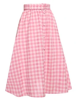 2PCS 1950s Pink Plaid Skirt & Romper With Belt -Retro Pulse Shop SCHL000092 2 6f3a815d 0e74 4de4 9f08 a241502b91a8