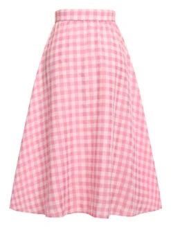 2PCS 1950s Pink Plaid Skirt & Romper With Belt -Retro Pulse Shop SCHL000092 3 8f3b3a80 a978 4315 942d 3e80d629bc16