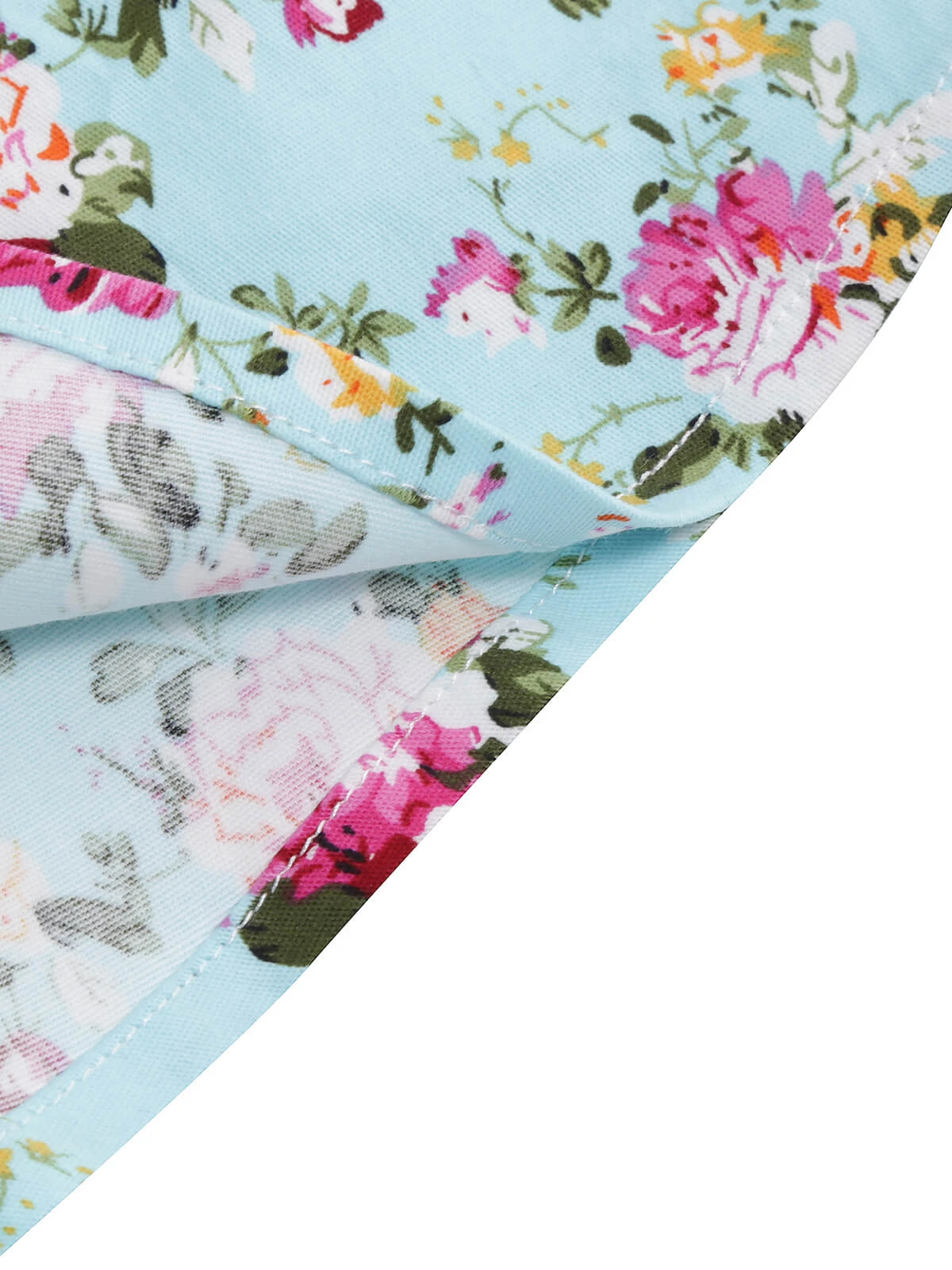 1950s Floral Lace-Up Shoulder V-Neck Swing Dress 7 1950s Floral Lace-Up Shoulder V-Neck Swing Dress - Image 5