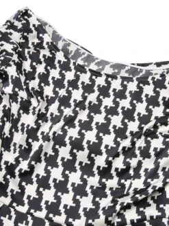 Black 1950s Houndstooth Short Sleeve Belted Dress -Retro Pulse Shop SCHL000128 4 compressed