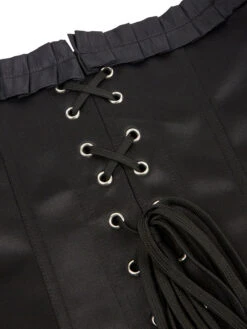 Black Steampunk Ruffle Off-Shoulder Corset -Retro Pulse Shop SCHL000140 7