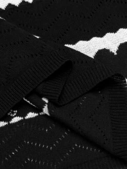 Black 1960s Contrasting Heart Knitting Dress -Retro Pulse Shop SCHL000166 6 compressed