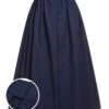 Dark Blue Gray 1960s Solid Umbrella Skirt -Retro Pulse Shop SCHL000173 01