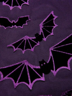Deep Purple 1950s Halloween Bat Bow Dress -Retro Pulse Shop SCHL000582 6