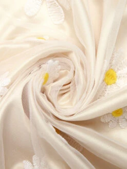 Yellow 1950s Daisy Bowtie Patchwork Dress -Retro Pulse Shop SCHL000622 5