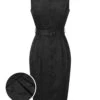 Black 1960s Sleeveless Butterflies Belted Solid Dress -Retro Pulse Shop SCHL000660 01 compressed