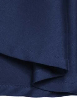 Blue 1940s Solid Short Sleeves Lapel Dress -Retro Pulse Shop SCHL000804 5 compressed