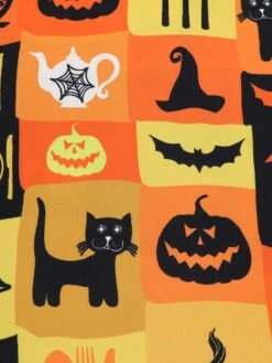 1950s Halloween Lace-Up Peter Pan Collar Dress -Retro Pulse Shop SCHL000829 5