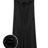 Black 1950s Solid Color Bat Cloak -Retro Pulse Shop SCHL000856 01