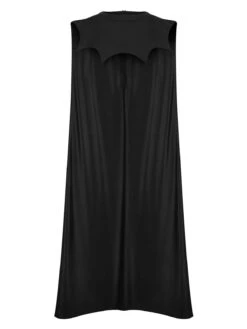 Black 1950s Solid Color Bat Cloak -Retro Pulse Shop SCHL000856 1