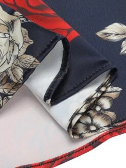 Black 1950s Sweetheart Skeleton Rose Swing Dress -Retro Pulse Shop SCHL000859 5 compressed