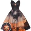 Black 1950s Halloween Pumpkin Swing Dress -Retro Pulse Shop SCHL000885 01 compressed