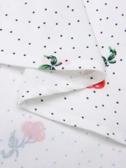 White Satin-faux Cherry Polka Dot Dress -Retro Pulse Shop SCHL000992 5