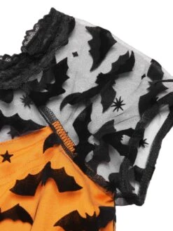 1950s Halloween Lace Off-shoulder Swing Dress -Retro Pulse Shop SCHL001032 4 compressed