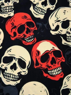 Red 1960s Halloween Skull Strap Dress -Retro Pulse Shop SCHL001036 5