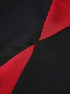 Black & Red 1930s Halloween Fishtail Strap Dress -Retro Pulse Shop SCHL001038 5