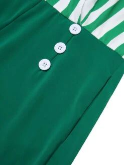 2PCS Green 1950s Stripes Romper & Umbrella Skirt -Retro Pulse Shop SCHL001135 8
