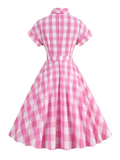 1950s Plaid Bow Lapel Swing Dress -Retro Pulse Shop SCHL001476 LP 5