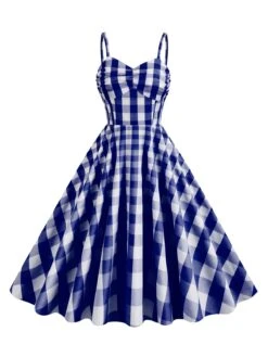 1950s Plaid Strap Swing Dress -Retro Pulse Shop SCHL001478 NB 1