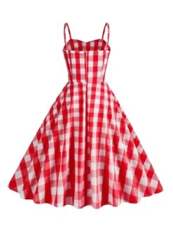 1950s Plaid Strap Swing Dress -Retro Pulse Shop SCHL001478 R 2