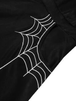 Black 1950s Halloween Off-Shoulder Spider Web Dress -Retro Pulse Shop SCHL001594 6