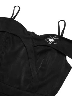 Black 1950s Halloween Off-Shoulder Spider Web Dress -Retro Pulse Shop SCHL001594 7