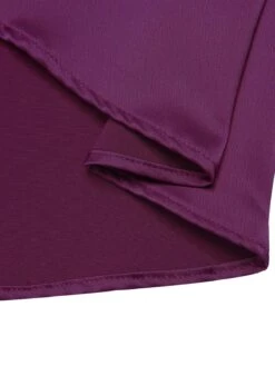 Dark Purple 1950s Lace Patchwork V-Neck Dress -Retro Pulse Shop SCHL001840 4