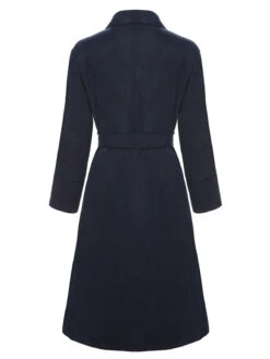 Dark Blue 1950s Solid Belted Coat -Retro Pulse Shop SCHL001910 3