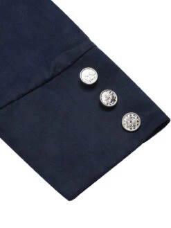 Dark Blue 1950s Solid Belted Coat -Retro Pulse Shop SCHL001910 7