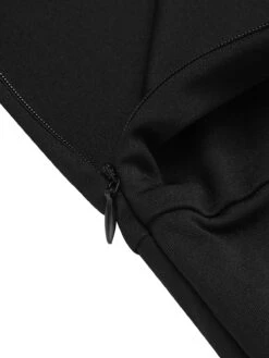 Black 1960s V-Neck Solid Bodycon Dress -Retro Pulse Shop SCHL002063 5