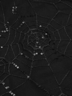 Black 1950s Sequined Spider Mesh Dress -Retro Pulse Shop SCHL002084 6