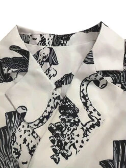 White 1950s Sketch Style Jaguar Suit Jacket -Retro Pulse Shop SCHL002104 W 4