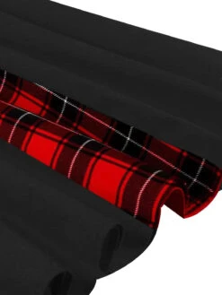 Red & Black 1950s Plaid V-Neck Dress -Retro Pulse Shop SCHL002106 B 7