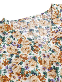 1960s Floral Flared Long Sleeve Dress With Belt 13 1960s Floral Flared Long Sleeve Dress With Belt -Retro Pulse Shop SCHL002324 4