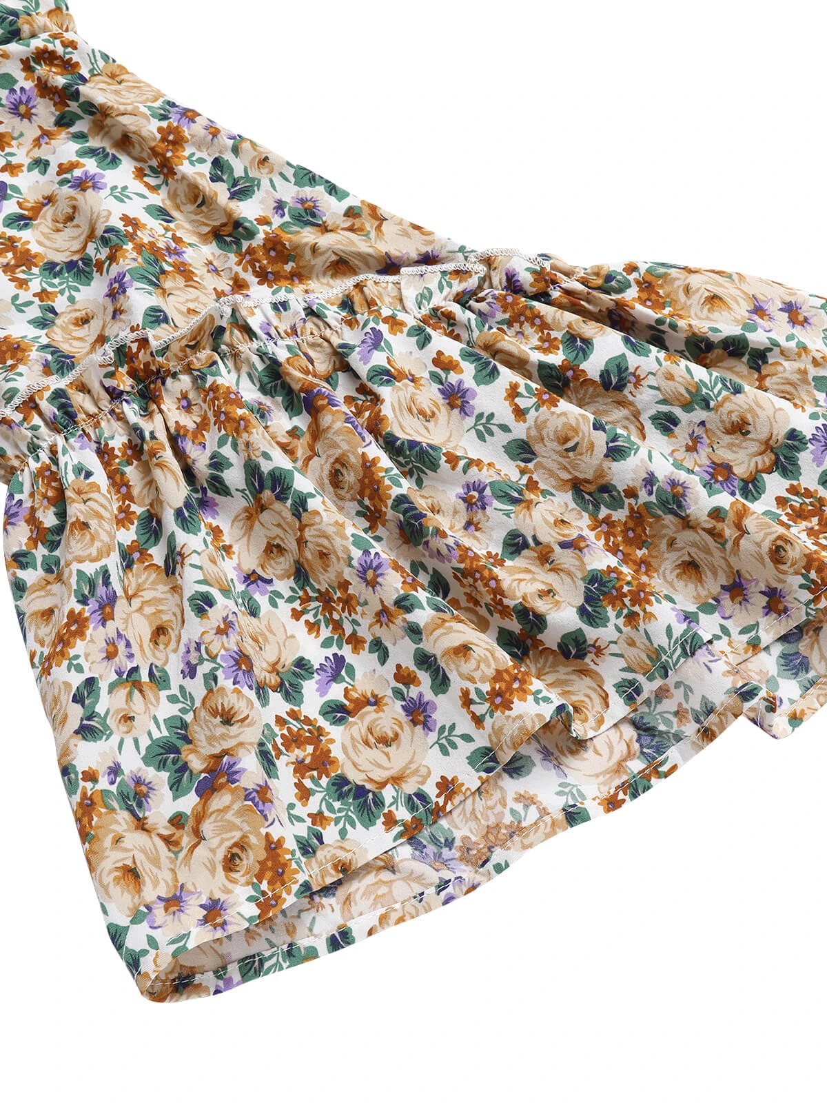 1960s Floral Flared Long Sleeve Dress With Belt 8 1960s Floral Flared Long Sleeve Dress With Belt - Image 6