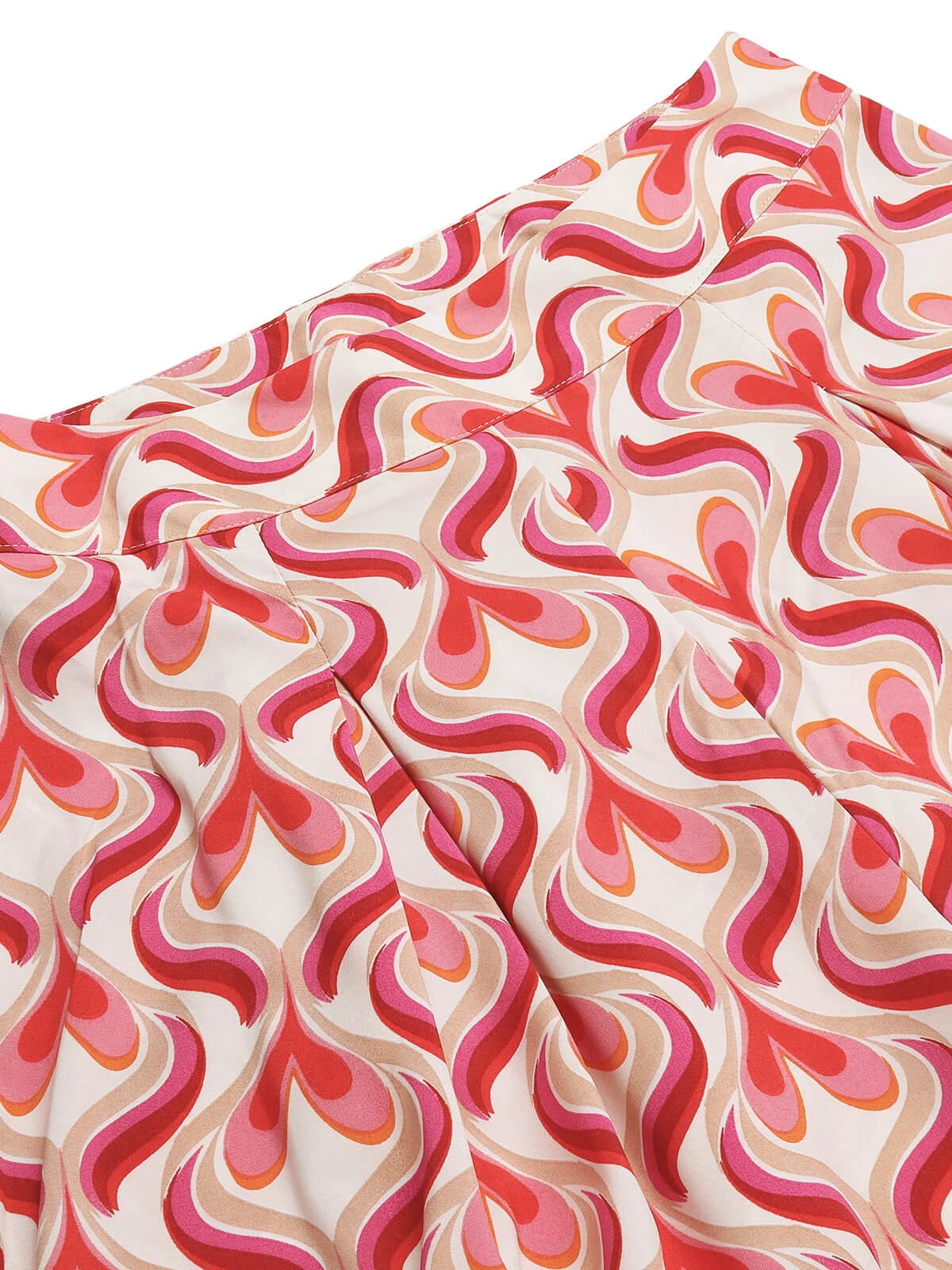 Red 1960s Heart Op Art Wide-Leg Pants 7 Red 1960s Heart Op Art Wide-Leg Pants - Image 5